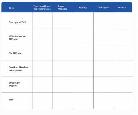 CRO Responsibilities Table